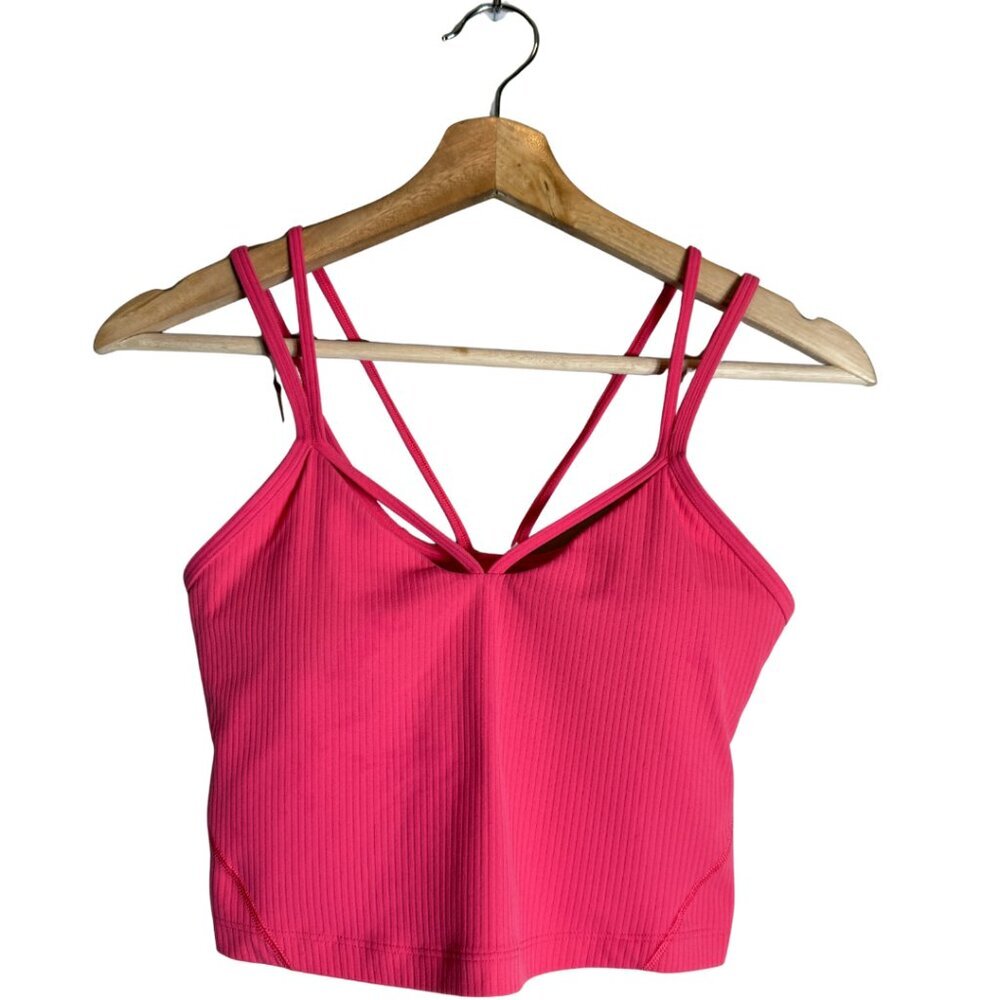 Lululemon Align Strappy Ribbed Tank Top Women's 2* Pink Padded Nulu Active Crop